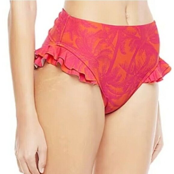 NWT Mynah Women's Tropical Ruffle Tropical Print Bikini 2pc Set Size Large - Picture 6 of 8